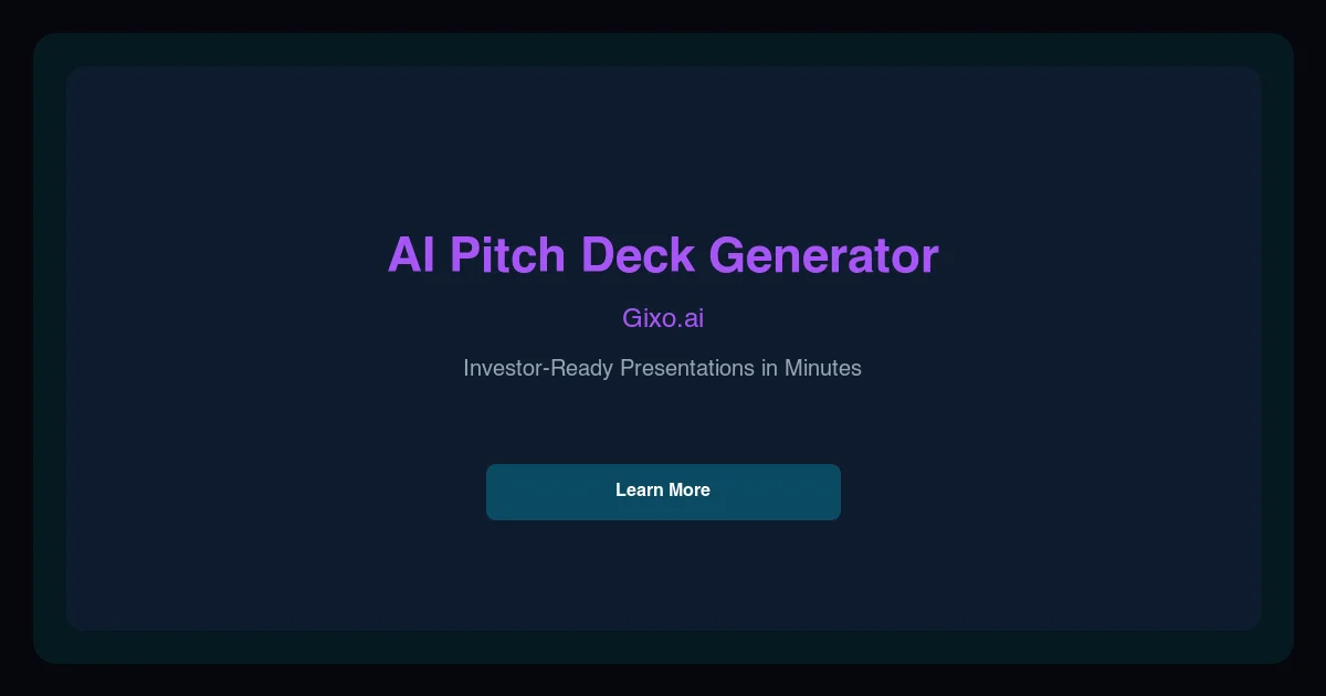 Pitch deck presentation example created in Gixo