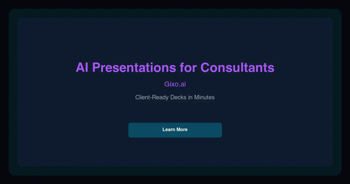 Consulting presentation example created in Gixo