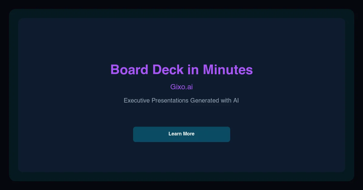 Board deck presentation example created in Gixo