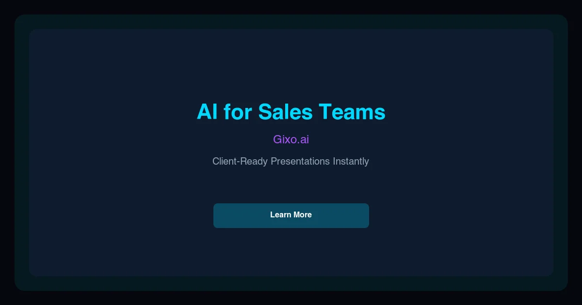 Sales presentation example created in Gixo